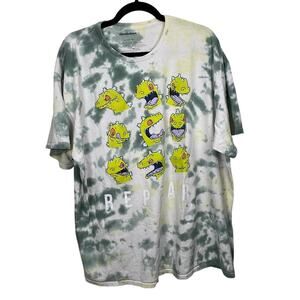 Nickelodeon Reptar Rugrats Tie Dye Cotton T Shirt Size XL